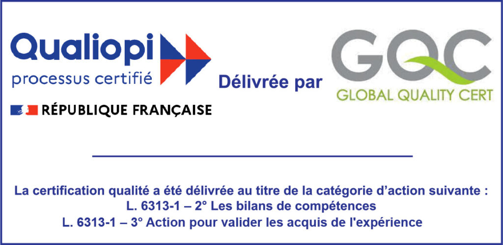 logo officiel qualiopi pour la VAE et le bilan de compétences