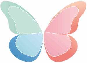 Le logo papillon multicolore de Alycea coaching
