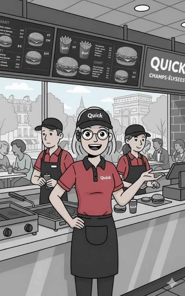 Delphine Harel cheffe d'équipe au quick des Champs Elysées